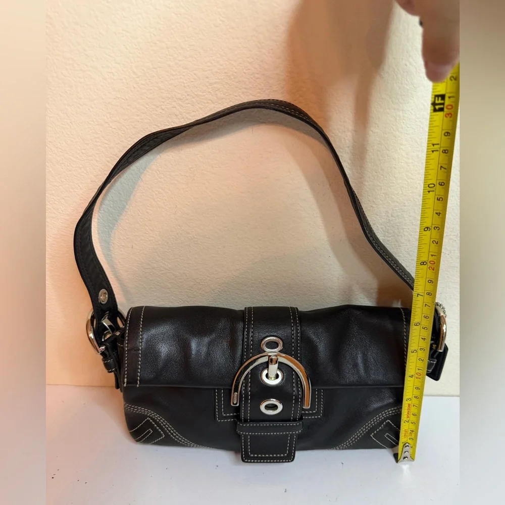 Coach Y2K SoHo Black Leather Shoulder Bag - Picture 4 of 12